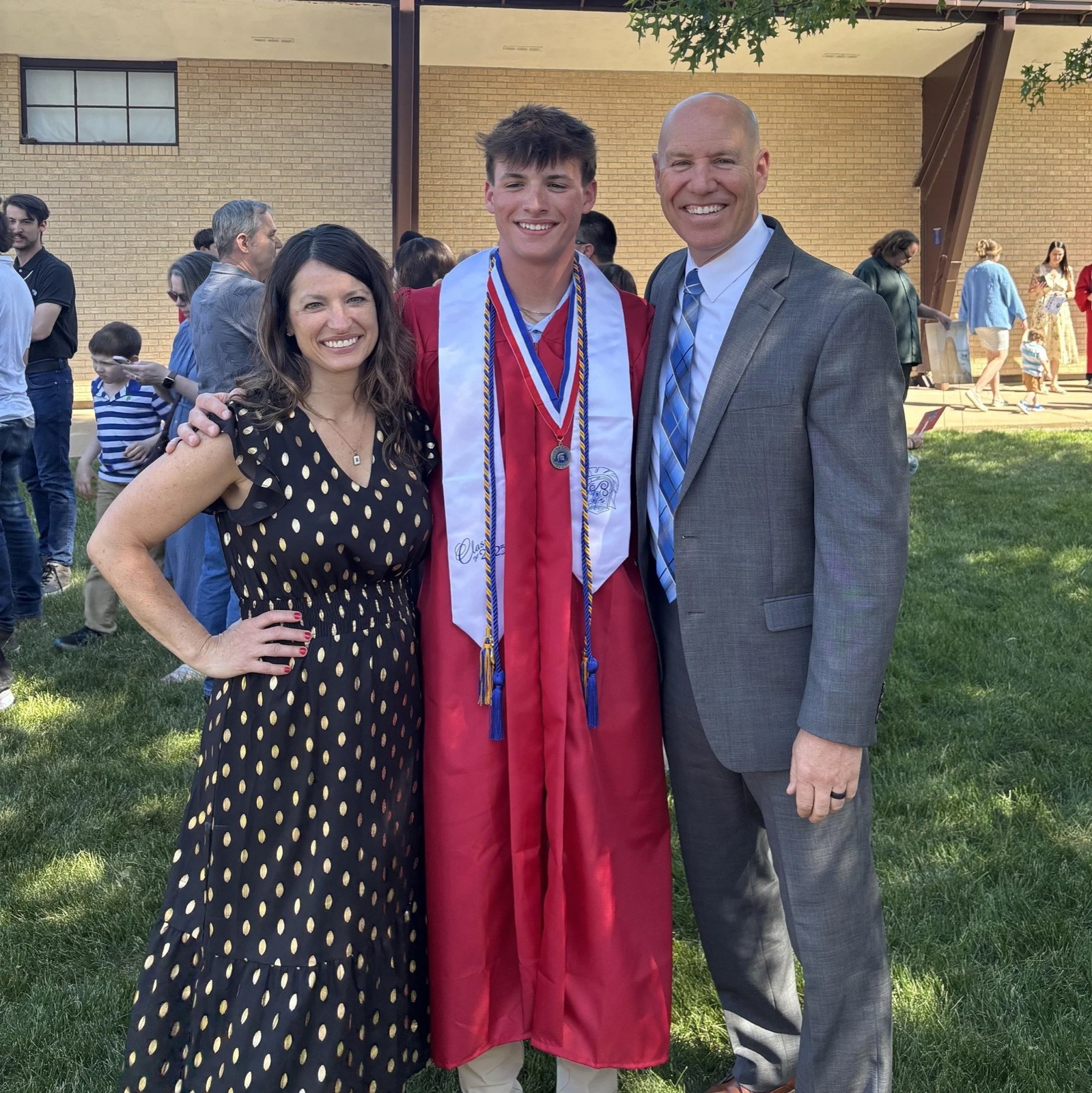 Brad Beekman with his family at a graduation